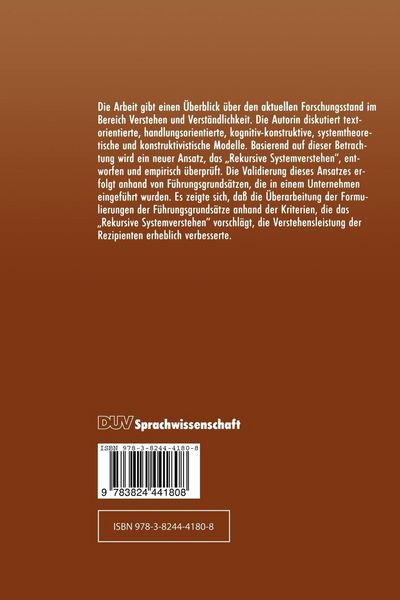 Produktbild: Verstehen und Verst&auml;ndlichkeit