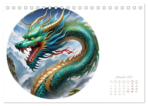 Produktbild: La col&egrave;re des dragons (Calendrier de bureau 2026 DIN A5 vertical), CALVENDO calendrier mensuel