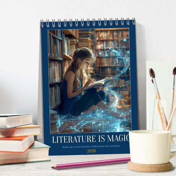 Produktbild: Literature is Magic (Desk Calendar 2026 DIN A5 portrait), CALVENDO 12 Month DeskCalendar