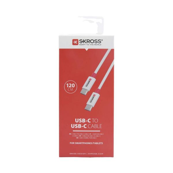 Produktbild: Skross USB-Kabel USB 2.0 USB-C&reg; Stecker, USB-C&reg; Stecker 1.20m Wei&szlig; Rund SKCA0008C-C120CN