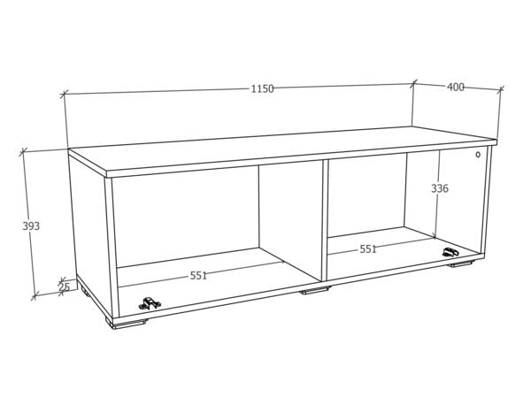 Produktbild: Holz TV Lowboard M&ouml;bel Fernsehschrank Arila M