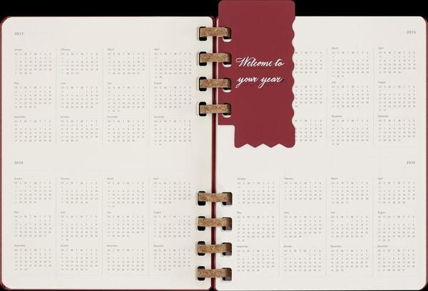 Produktbild: Moleskine Undatierter Life Kalender Mit Spiralbindung, Xl, Wochen-Monatskalender, Fester Einband, Crush Cherry