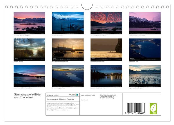 Produktbild: Stimmungsvolle Bilder vom Thunersee (Wandkalender 2026 DIN A4 quer), CALVENDO Monatskalender