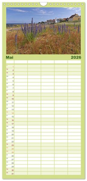 Produktbild: Familienplaner 2026 - Bornholm Juwel der Ostsee mit 5 Spalten (Wandkalender, 21 x 45 cm) CALVENDO