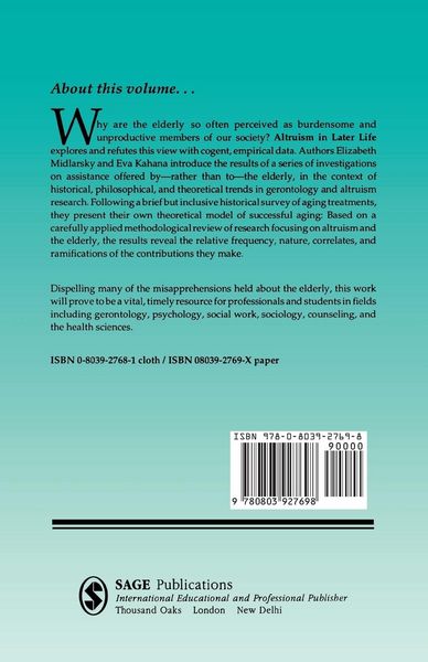Produktbild: Altruism in Later Life
