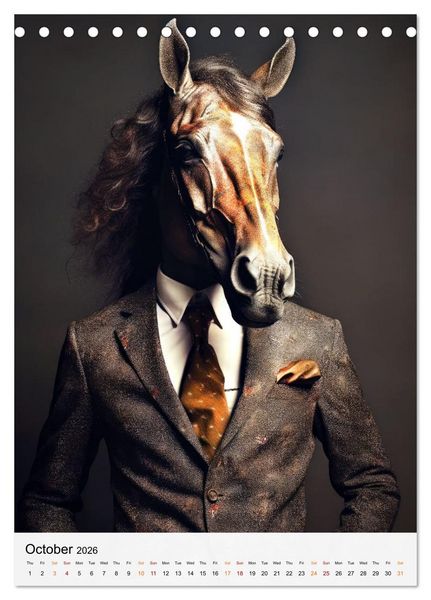 Produktbild: Stylish Horses (Desk Calendar 2026 DIN A5 portrait), CALVENDO 12 Month DeskCalendar