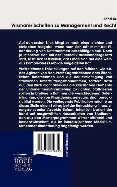 Produktbild: Facetten der Unternehmensfinanzierung