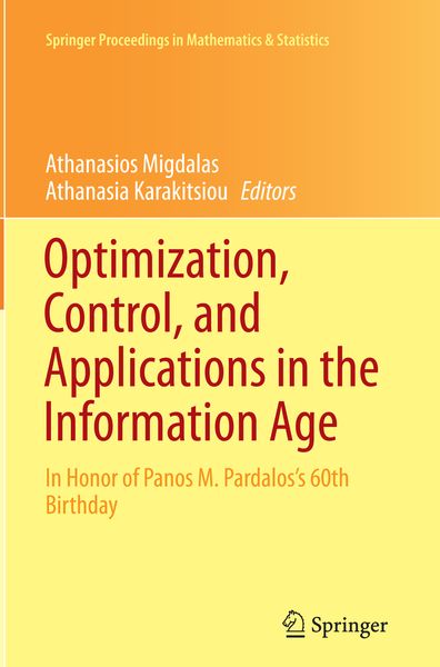 Produktbild: Optimization, Control, and Applications in the Information Age
