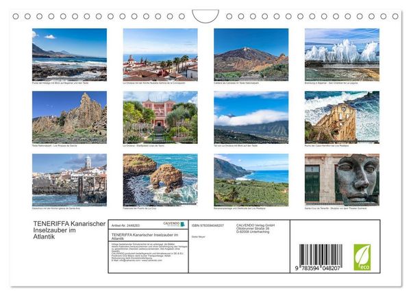 Produktbild: TENERIFFA Kanarischer Inselzauber im Atlantik (Wandkalender 2027 DIN A4 quer), CALVENDO Monatskalender