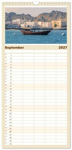 Produktbild: Familienplaner 2027 - Faszinierender Oman mit 5 Spalten (Wandkalender, 21 x 45 cm) CALVENDO
