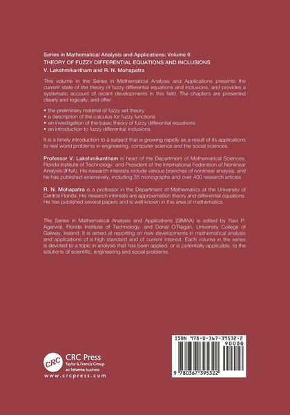 Produktbild: Theory of Fuzzy Differential Equations and Inclusions