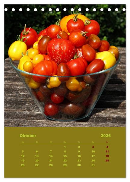 Produktbild: Tomaten - Alles BIO! (Tischkalender 2026 DIN A5 hoch), CALVENDO Monatskalender