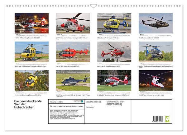 Produktbild: Die beeindruckende Welt der Hubschrauber (Wandkalender 2026 DIN A2 quer), CALVENDO Monatskalender