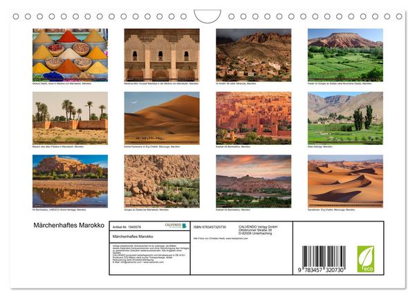 Produktbild: M&auml;rchenhaftes Marokko (Wandkalender 2026 DIN A4 quer), CALVENDO Monatskalender