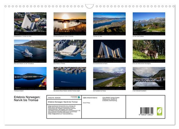 Produktbild: Erlebnis Norwegen: Narvik bis Troms&oslash; (Wandkalender 2026 DIN A3 quer), CALVENDO Monatskalender