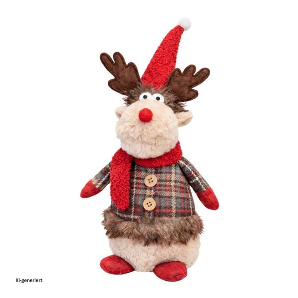 Produktbild: HTI-Living Dekorationsrentier Weihnachten 40 cm Stofffigur Weihnachtsdeko
