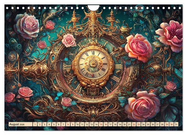 Produktbild: Floraler Steampunk (Wandkalender 2026 DIN A4 quer), CALVENDO Monatskalender