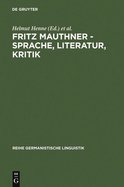 Produktbild: Fritz Mauthner - Sprache, Literatur, Kritik