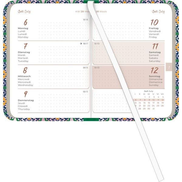 Produktbild: Lady Journal Mini Oriental 2026 - Taschen-Kalender 8x11,5 cm - Muster - Weekly - 144 Seiten - Notiz-Buch - Alpha Edition