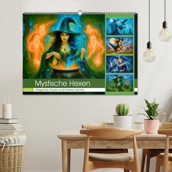 Produktbild: Mystische Hexen - Magische Frauen und finstere N&auml;chte (Wandkalender 2026 DIN A2 quer), CALVENDO Monatskalender