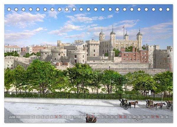 Produktbild: London around 1890-1900 - photos restored and colourised (Desk Calendar 2026 DIN A5 landscape), CALVENDO 12 Month DeskCalendar