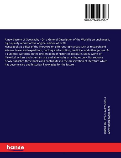 Produktbild: A new System of Geography
