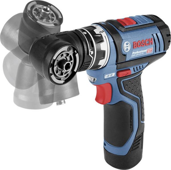 Produktbild: Bosch Professional GSR 12V-15 FlexiClick 06019F6000 Akku-Bohrschrauber 12 V 2 Ah Li-Ion inkl. 2. Akku, inkl. Ladeger&auml;t, mit Zubeh&ouml;r, inkl. Koffer