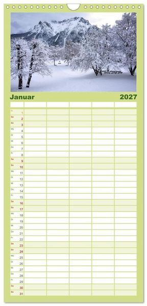 Produktbild: Familienplaner 2027 - Mittenwald - Perle des Werdenfelser Landes mit 5 Spalten (Wandkalender, 21 x 45 cm) CALVENDO