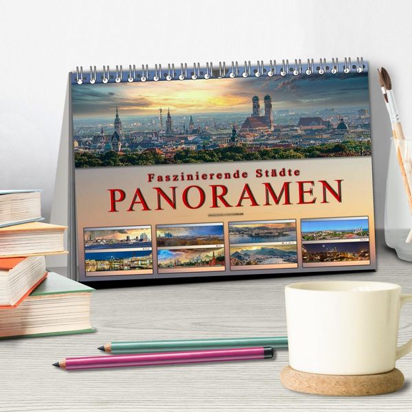 Produktbild: Faszinierende St&auml;dte, Panoramen (Tischkalender 2026 DIN A5 quer), CALVENDO Monatskalender