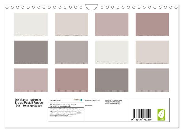 Produktbild: DIY Bastel-Kalender -Erdige Pastell Farben- Zum Selbstgestalten (Wandkalender 2026 DIN A4 quer), CALVENDO Monatskalender