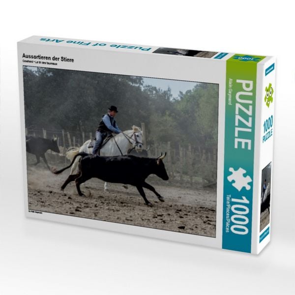 CALVENDO Puzzle Aussortieren der Stiere | 1000 Teile Lege-Größe 64x48cm Foto-Puzzle für glückliche Stunden