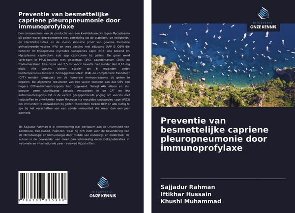 Produktbild: Preventie van besmettelijke capriene pleuropneumonie door immunoprofylaxe