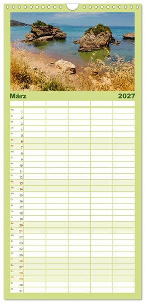 Produktbild: Familienplaner 2027 - Zakynthos und Kefalonia Trauminseln im Ionischen Meer mit 5 Spalten (Wandkalender, 21 x 45 cm) CALVENDO