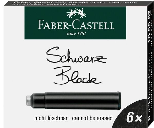 Produktbild: Faber-Castell Tintenpatronen Standard schwarz 6er