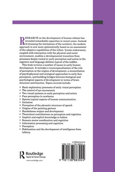 Produktbild: The Development Of Sensory, Motor And Cognitive Capacities In Early Infancy