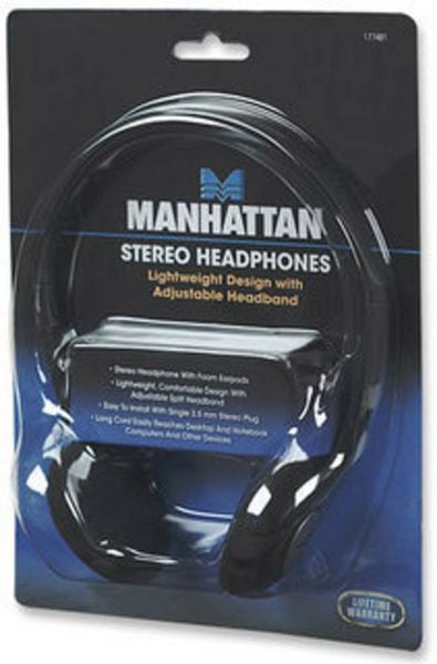 Produktbild: Manhattan 177481 On Ear Kopfhörer kabelgebunden Schwarz