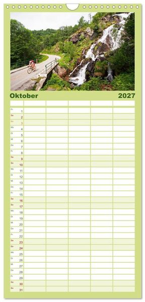 Produktbild: Familienplaner 2027 - Pyren&auml;enp&auml;sse mit dem Rennrad 2027 mit 5 Spalten (Wandkalender, 21 x 45 cm) CALVENDO