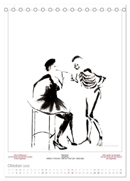 Produktbild: TOTENTANZ HERRENWAHL Haiku Zenga Photo DANCE OF DEATH MEN'S CHOICE (Tischkalender 2026 DIN A5 hoch), CALVENDO Monatskalender