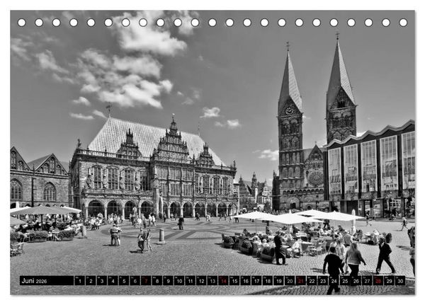 Produktbild: Historisches Bremen (Tischkalender 2026 DIN A5 quer), CALVENDO Monatskalender