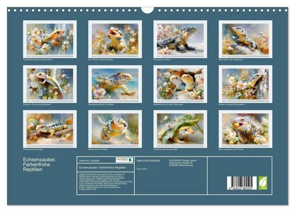 Produktbild: Echsenzauber. Farbenfrohe Reptilien (Wandkalender 2027 DIN A3 quer), CALVENDO Monatskalender