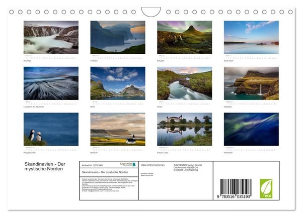 Produktbild: Skandinavien - Der mystische Norden (Wandkalender 2026 DIN A4 quer), CALVENDO Monatskalender