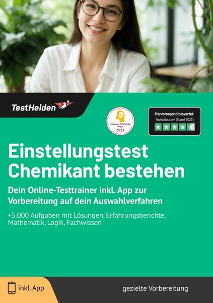 Einstellungstest Chemikant bestehen: Dein Online-Testtrainer inkl. App zur Vorbe, Taschenbuch von Tom Wenk, TestHelden, 9783985404117