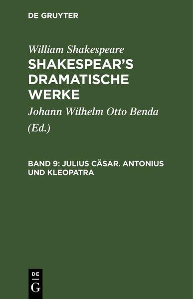 Produktbild: Julius C&auml;sar. Antonius und Kleopatra