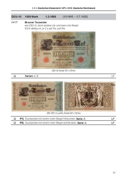 Produktbild: Die deutschen Banknoten ab 1871
