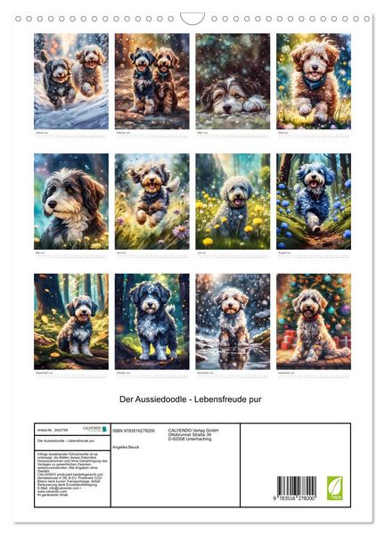 Produktbild: Der Aussiedoodle - Lebensfreude pur (Wandkalender 2026 DIN A3 hoch), CALVENDO Monatskalender