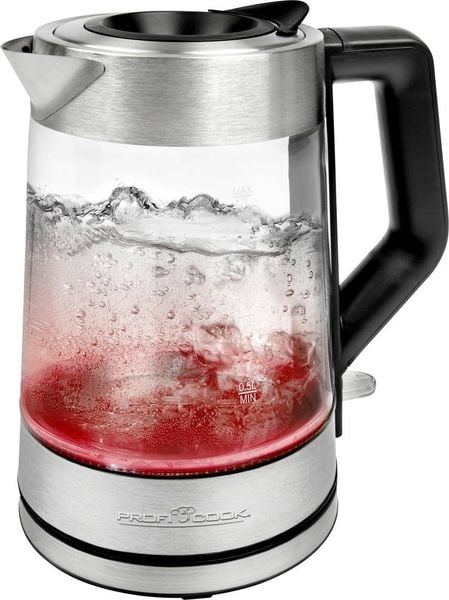 Profi Cook WKS 1190 Wasserkocher Glas, Edelstahl Fassungsvermögen: 1.7l