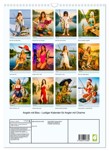 Produktbild: Angeln mit Biss - Lustiger Kalender f&uuml;r Angler mit Charme (Wandkalender 2026 DIN A3 hoch), CALVENDO Monatskalender