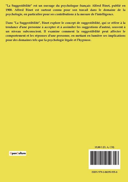 Produktbild: La Suggestibilit&eacute;