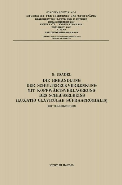 Produktbild: Die Behandlung der Schultereckverrenkung mit Kopfw&auml;rtsverlagerung des Schl&uuml;sselbeins (Luxatio Claviculae Supraacromialis)