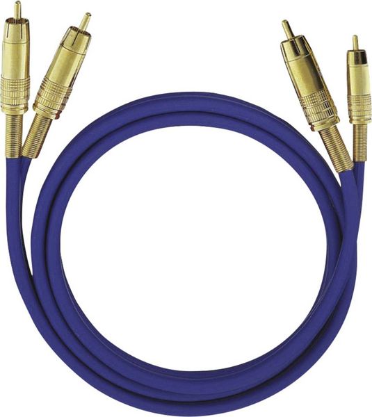 Cinch Audio Anschlusskabel [2x Cinch-Stecker - 2x Cinch-Stecker] 1.00 m Blau vergoldete Steckkontakte Oehlbach NF 1 Mast